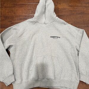 Essentials Light Gray Men's Hoodie